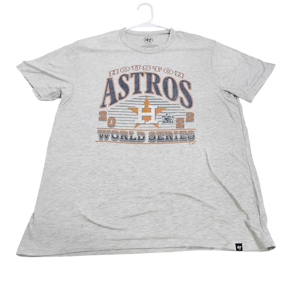 Houston Astros Shirt Mens XL Gray MLB Baseball '47 Brand World Series 2022 Tee
